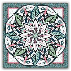 New!  Quiltworx Jungle Magnolia Wall Size - Sea Glass Quilt Kit